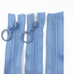 Zipper with ring  - blue 40 cm