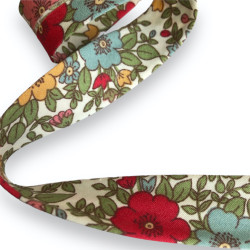 Bias binding floral - red