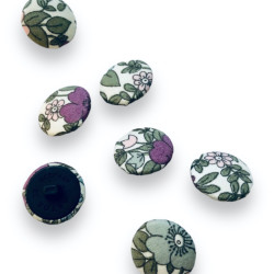 Fabric button floral -...