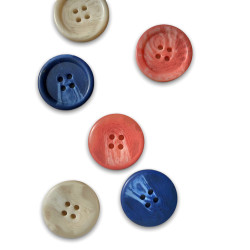 Button resin 25 mm - coral