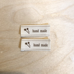 2p woven lavel "Hand made"