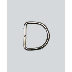 D-ring 25 mm. - sølv metal