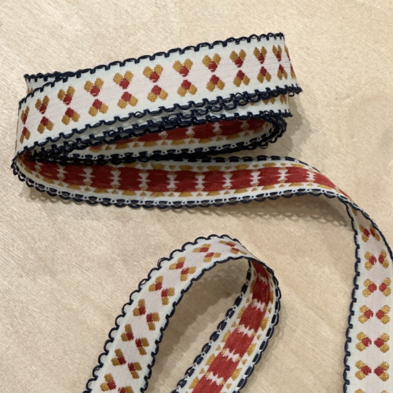 Broderet bånd 2 cm - taupe...