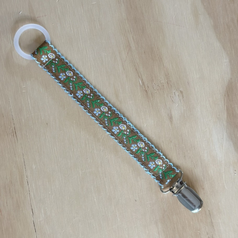 Pacifier Clip Embroidered...