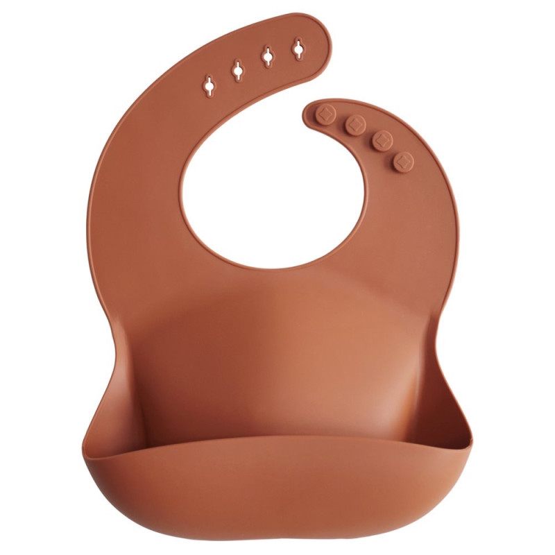 Silicone bib Mushie - clay