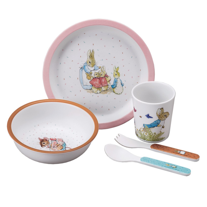 Meal set Peter Rabbit - rose