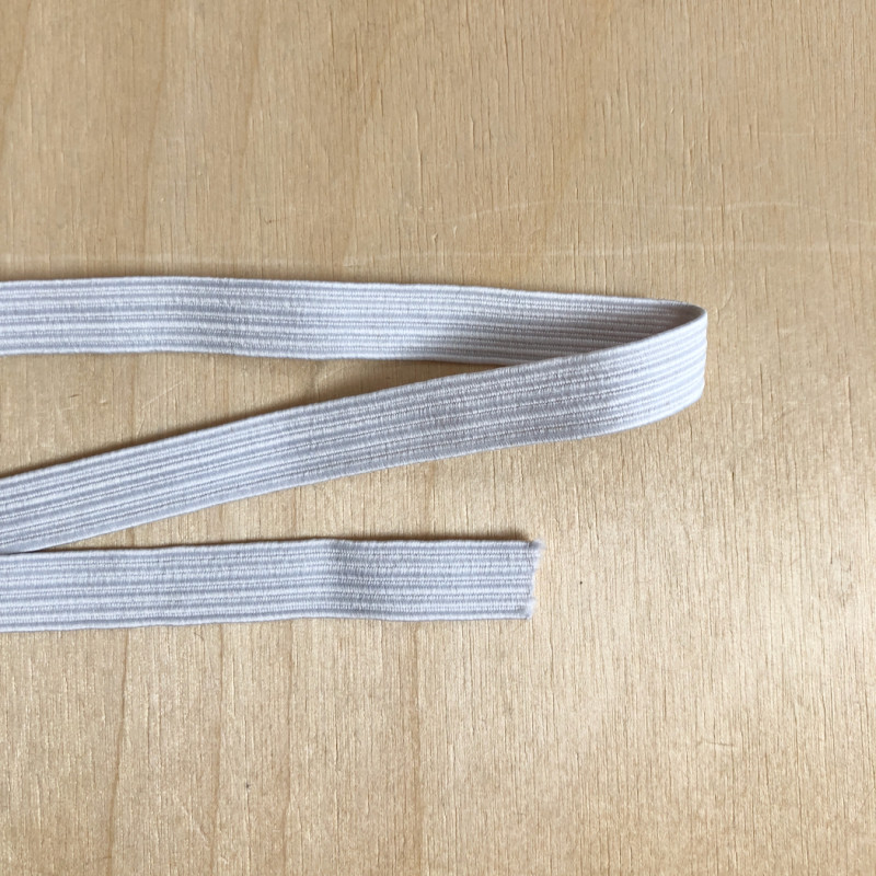 Blød elastik flad 6 mm - hvid