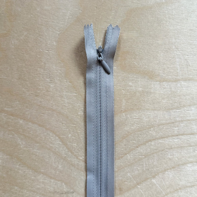 Invisible zipper - grey 25 cm