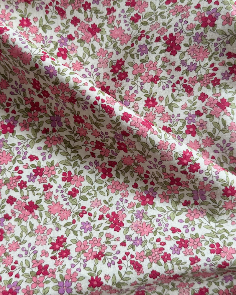 Cotton poplin flowers - red