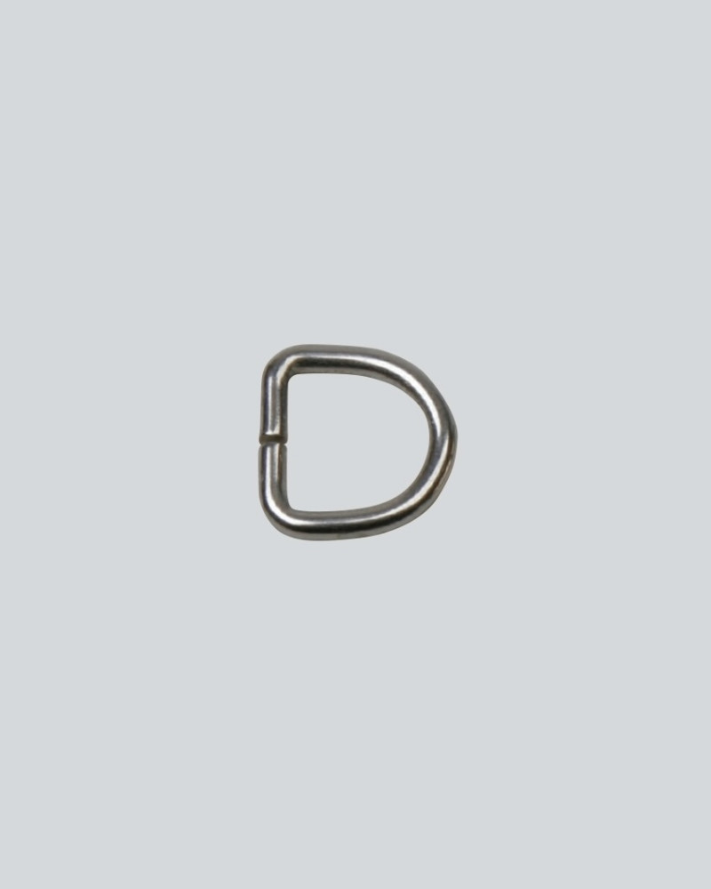 D-ring 10 mm. - sølv metal