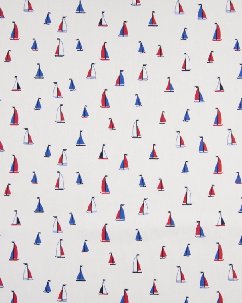 Cotton poplin with boats