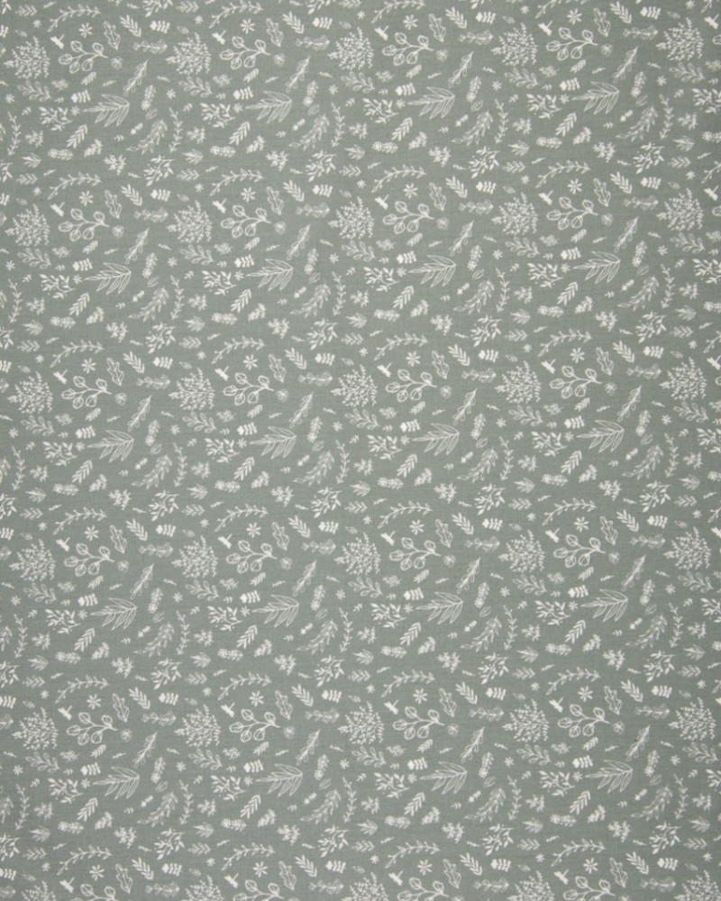 Cotton fabric with leafs -...