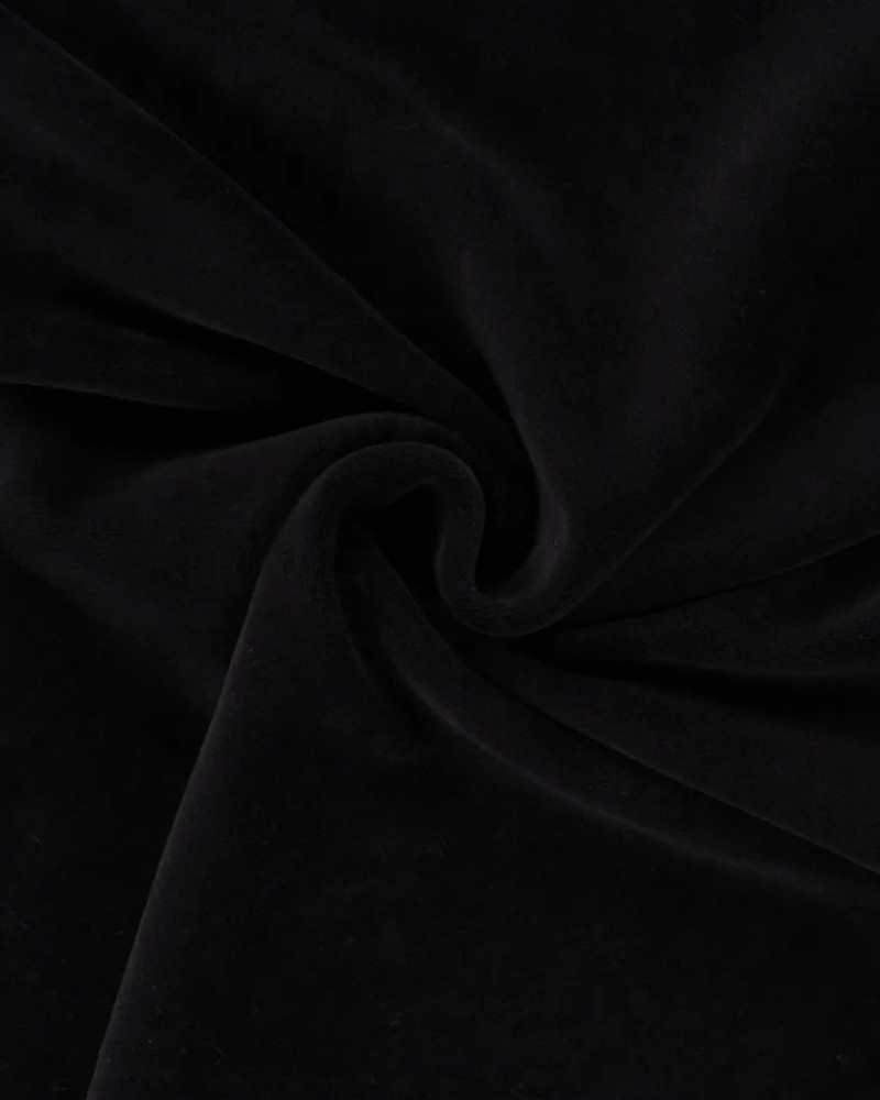 Velour med stræk - sort