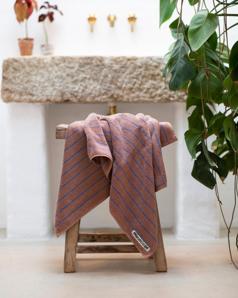 Striped bath sheet towel...