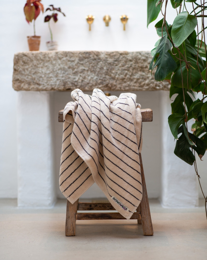 Striped bath sheet towel...