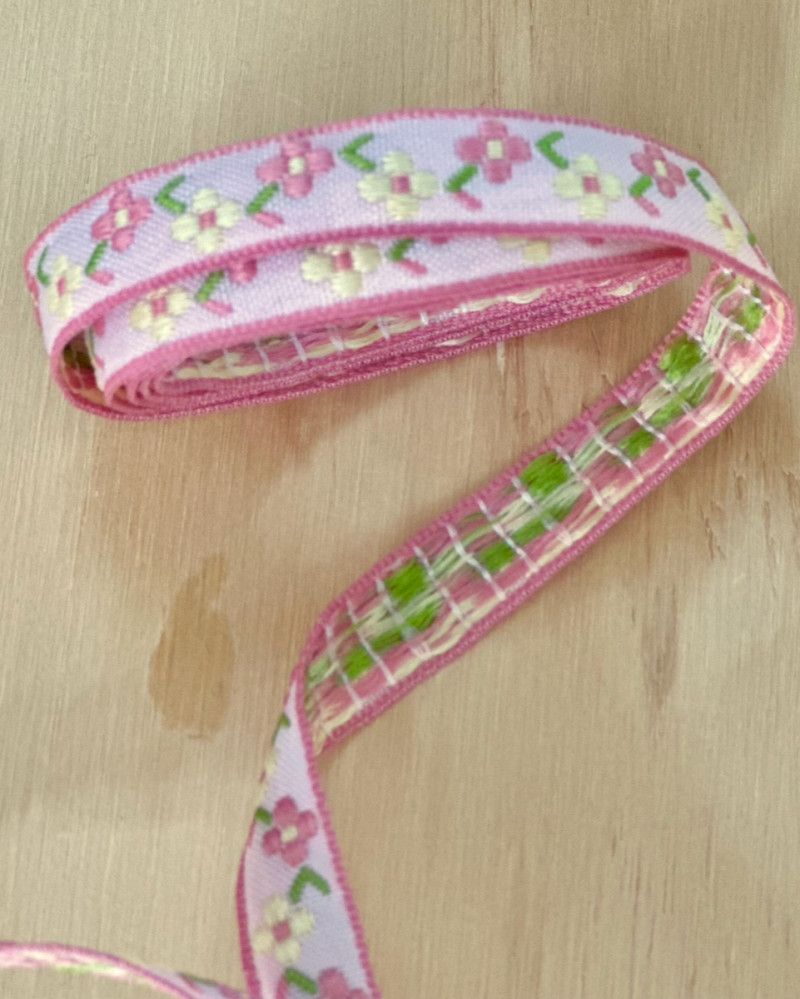 Embroidered webbing 1,2 cm...