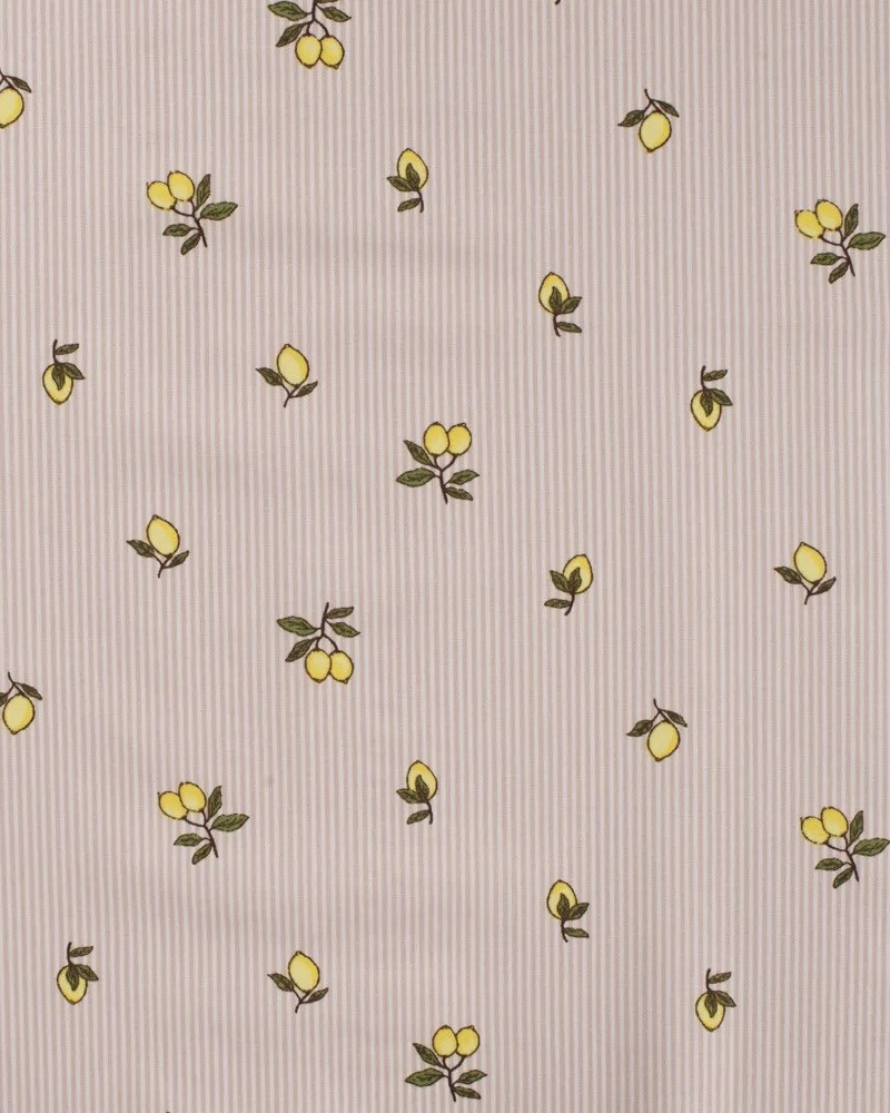 Bomuld med striber og lemon...