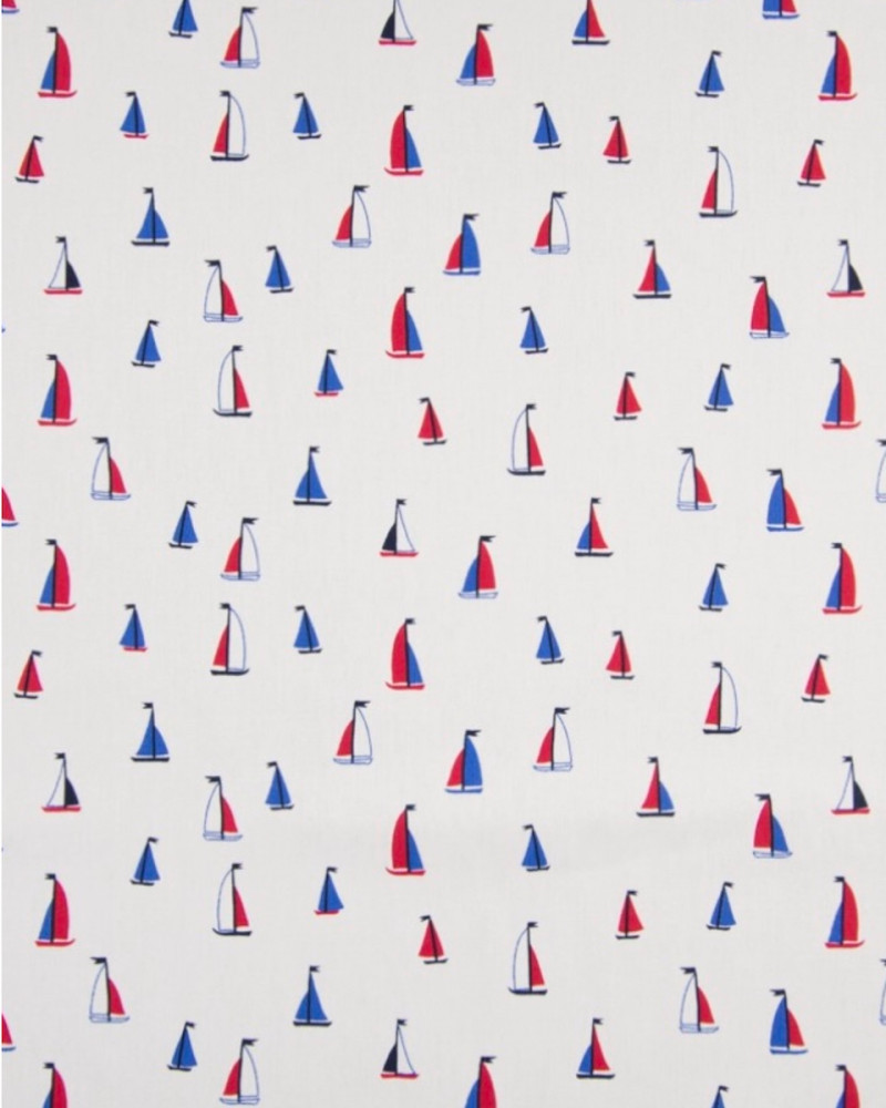 Cotton poplin with boats