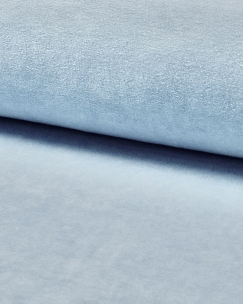 Velour metervare - lys lyseblå