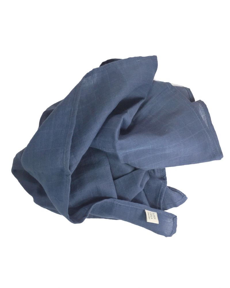 Soft muslin cloths - blue