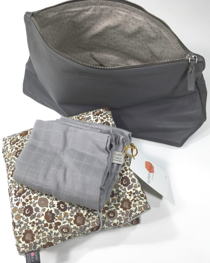 Leather knitting bag,...