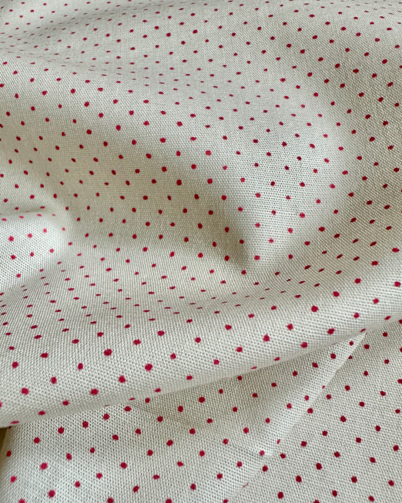 Deadstock bomuld - ecru rød...