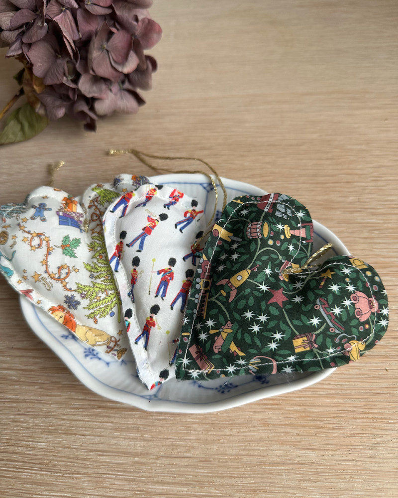 Julepynt 3 stk. hjerte i...