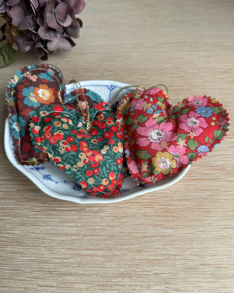 Julepynt 3 stk. hjerte i...