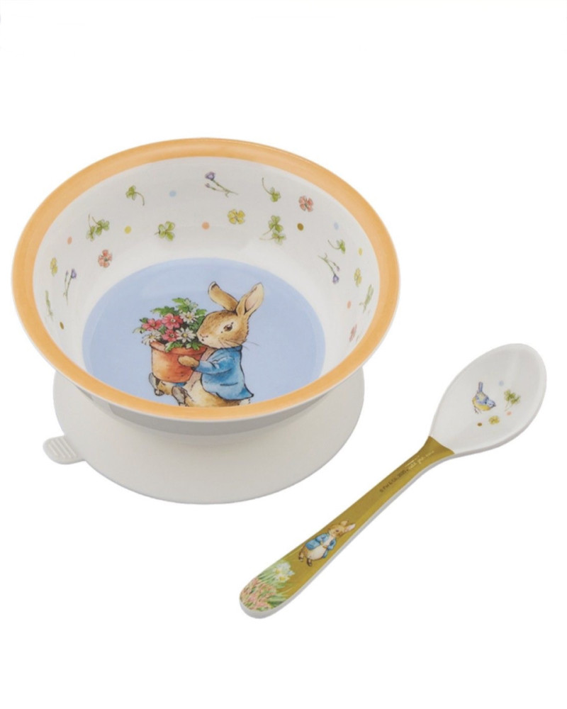 Bowl with suction pad and...