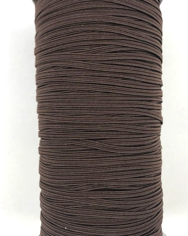 Flat elastic band 3 mm - brown