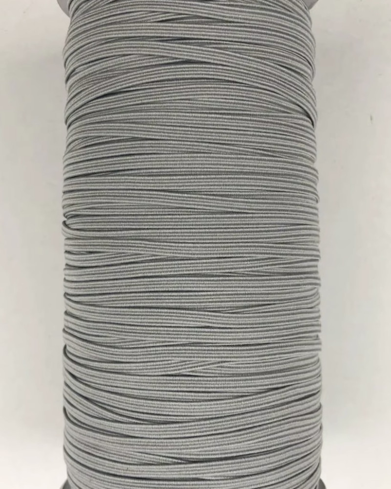Flat elastic band 3 mm - grå