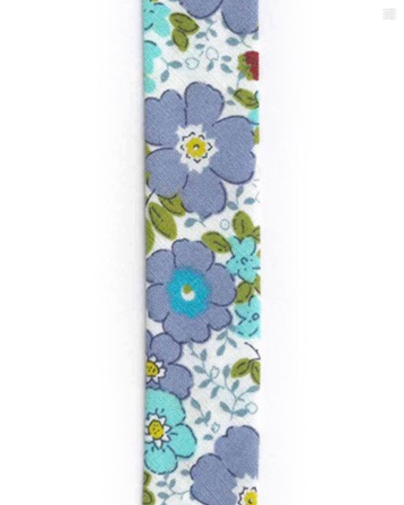 Bias binding floral - grey...