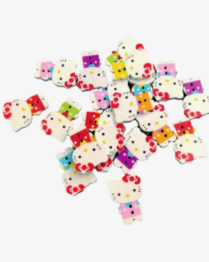 Knap i træ Kitty 25x20 mm -...