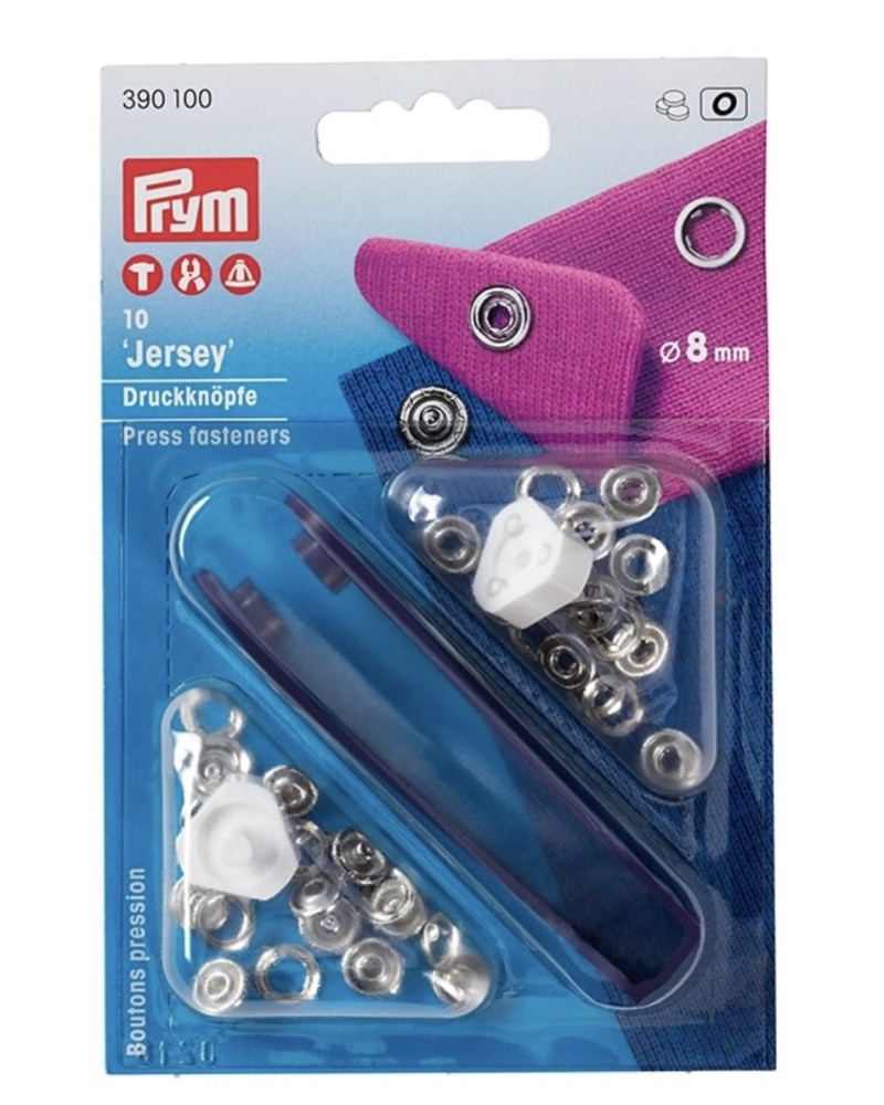 Trykknapper sølv 10 sæt med...