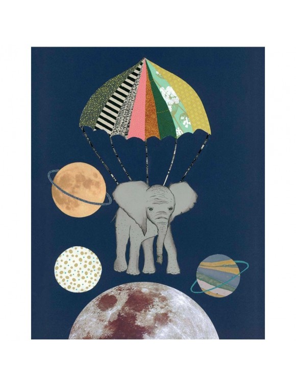 Tex og Jack plakat, Elephant in space, 40X50 cm Tex og Jack plakat, Elephant in space, 40X50 cm