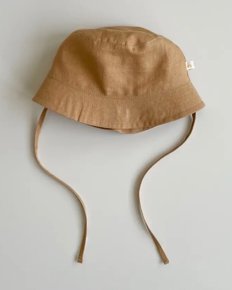 Sun hat organic linen Leo -...