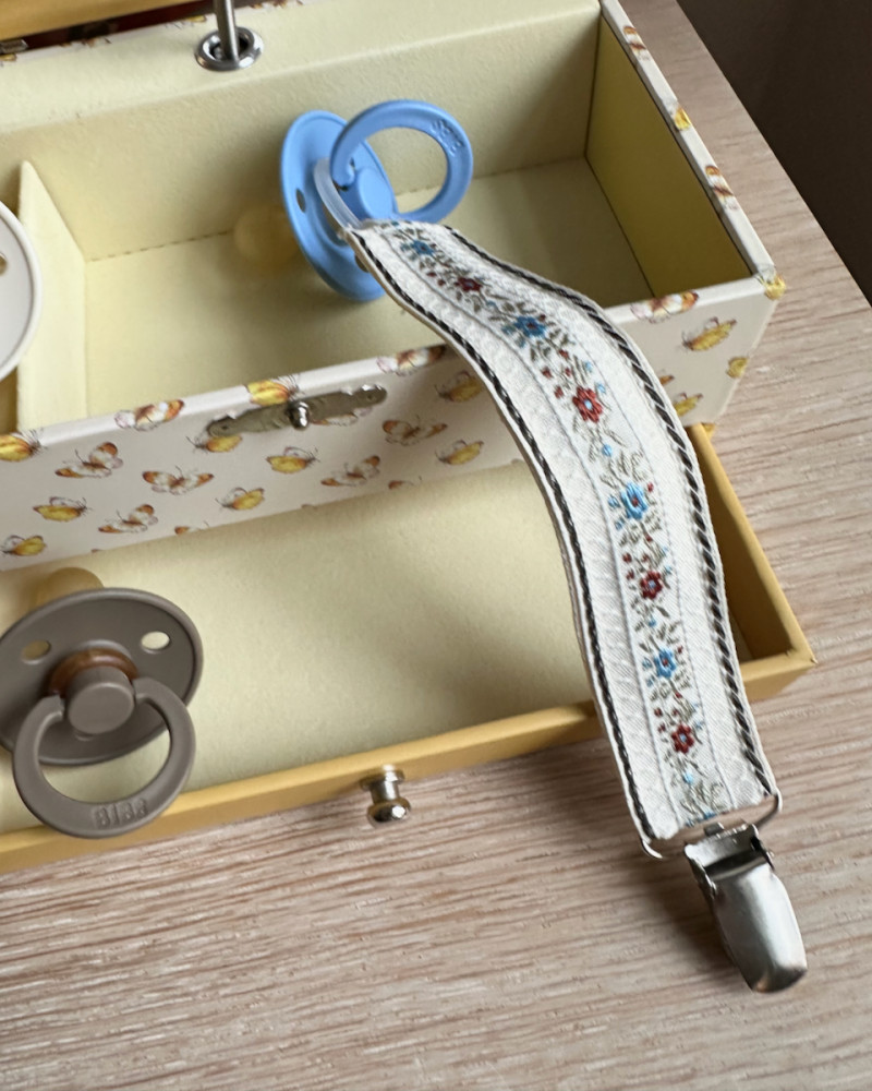 Pacifier Clip embroidered...
