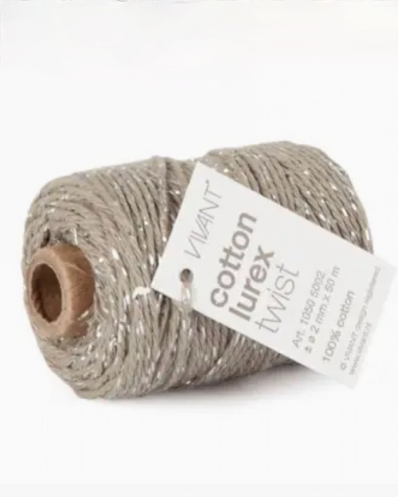 Lurex cord 50 m - grey