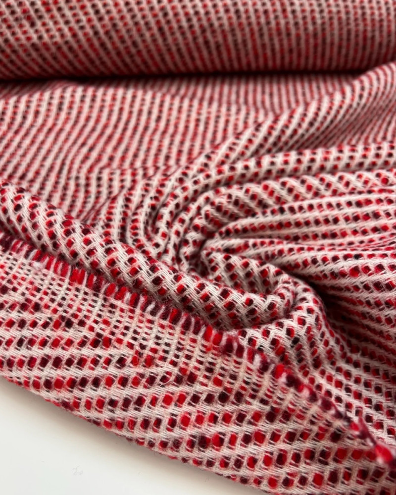 Deadstock wool tweed - red