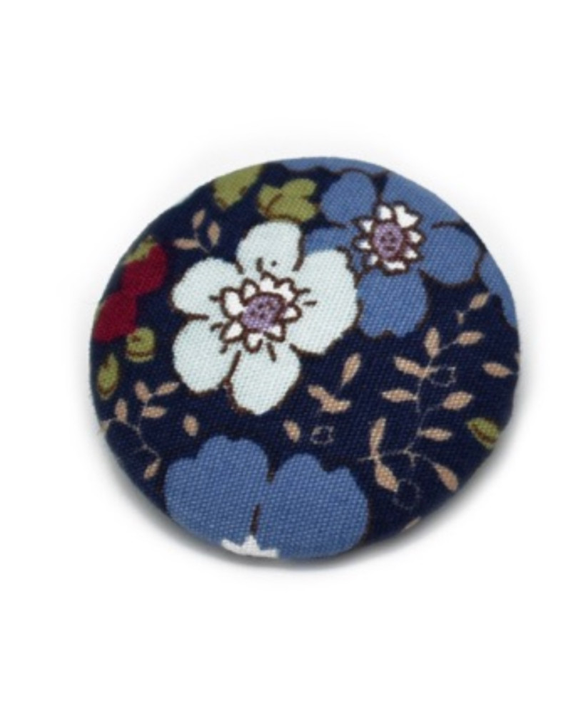 Fabric button floral - dark...