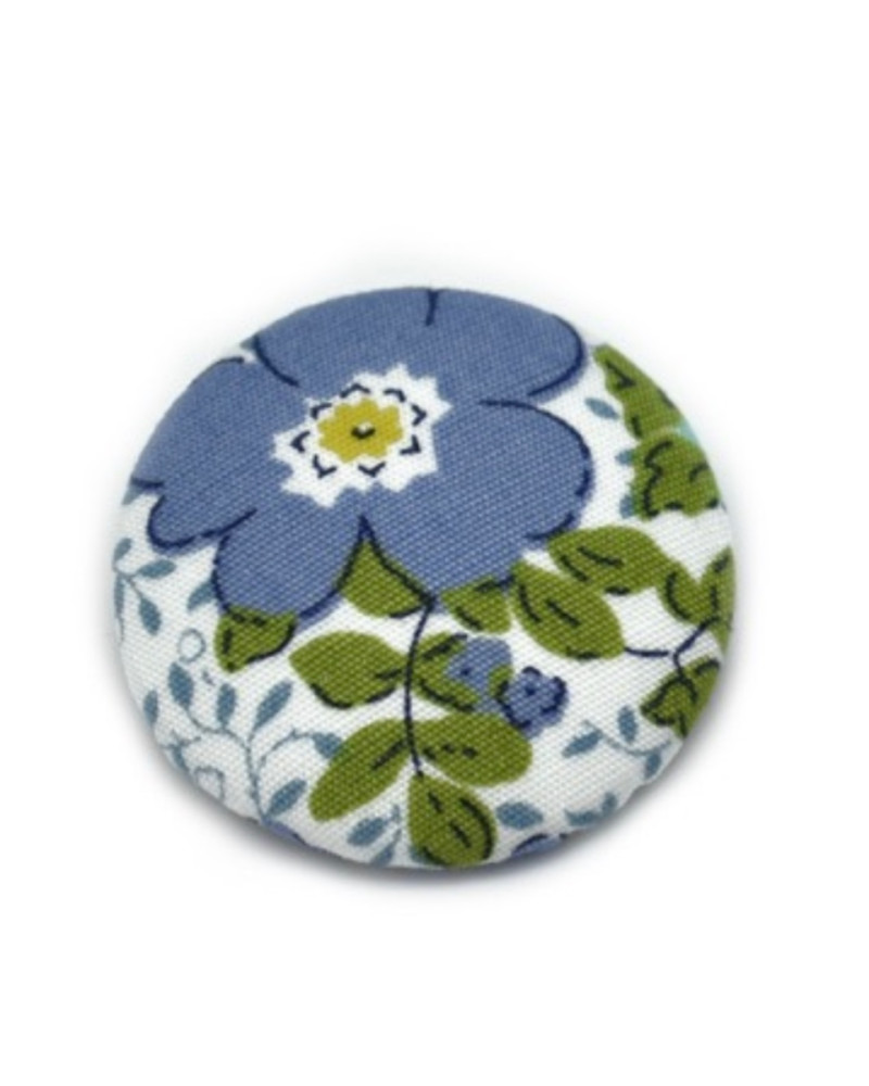 Fabric button floral -...