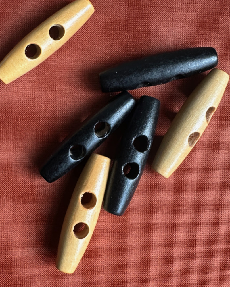 Button wood - 50 mm black